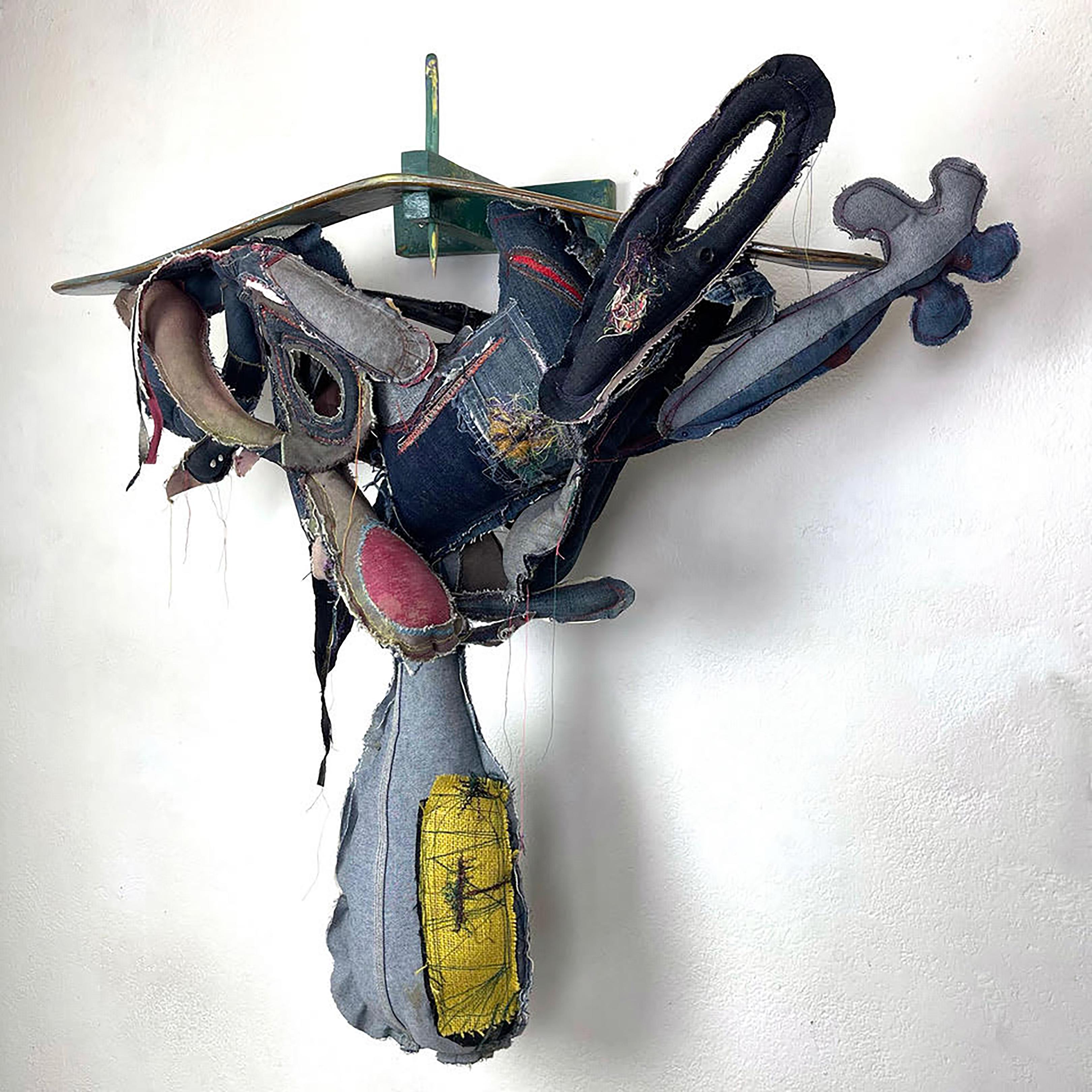 Duane Paul Abstract Sculpture - "Playground Punching Bag" Mixed Media Sculpture