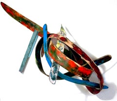 „Zähle Schleppe, gestochene Läufer“ aus Harz, Pigment, Emaillefarbe und Holzskulptur