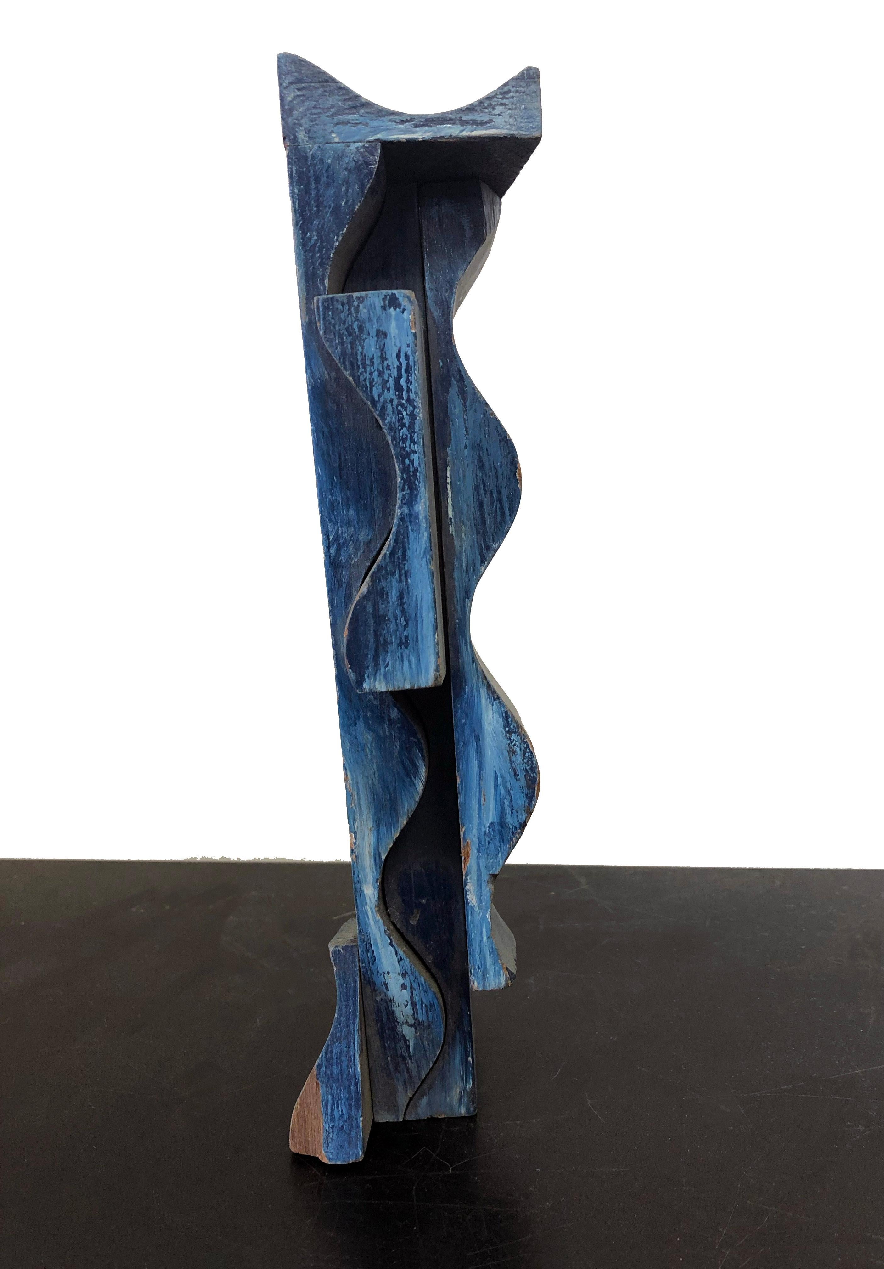 Duanye Hatchett Abstract Painting - American Geometric Abstract Important Dyed Wood Sculpture Study Duayne Hatchett