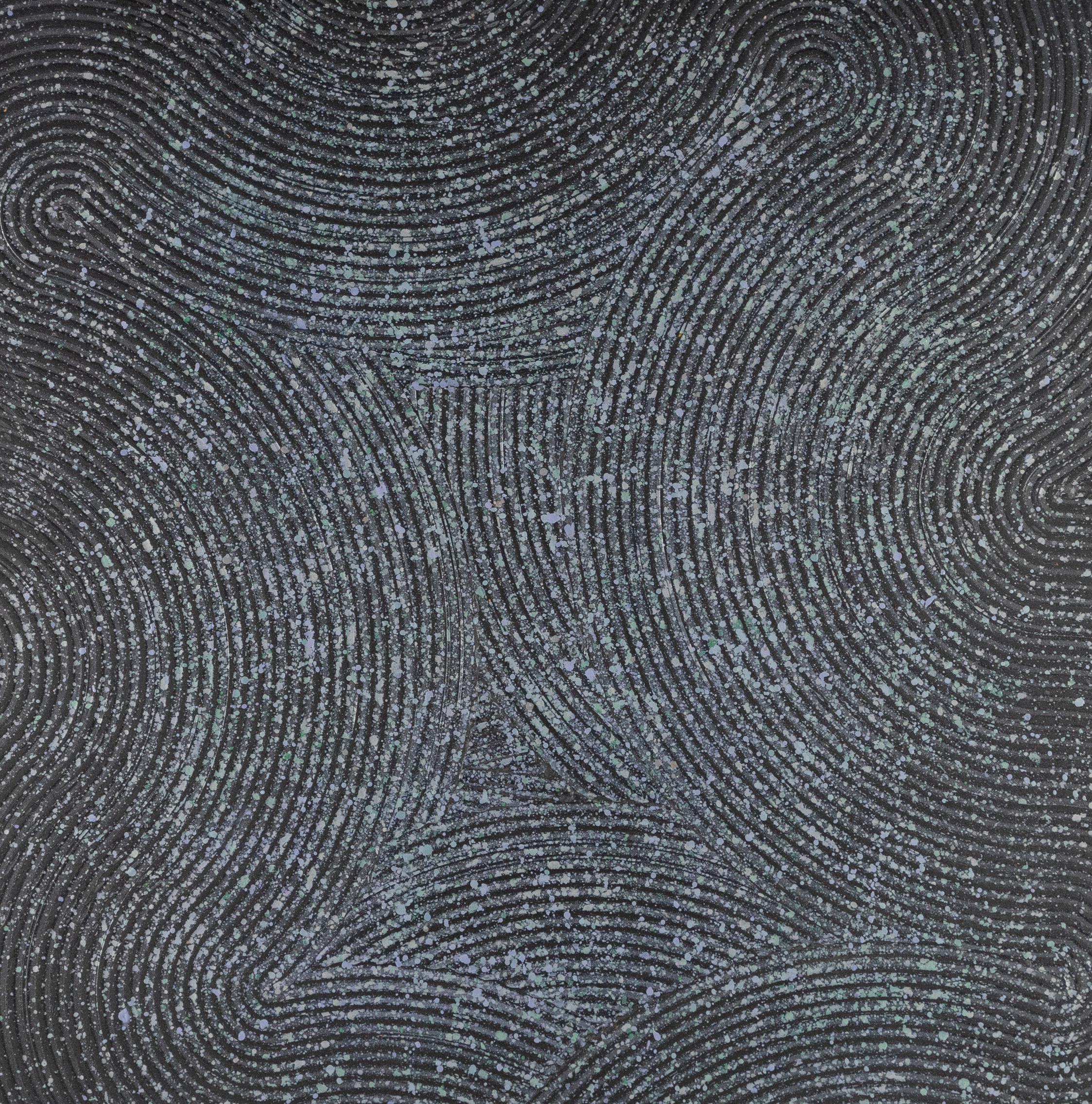 Enorme quadro d'azione espressionista astratto dell'artista texano della metà del secolo scorso - Abstract Painting Nero di Duanye Hatchett