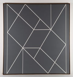 Huge Mid Century Modern Texas Artist Geometric Abstract Minimalist Oil Painting