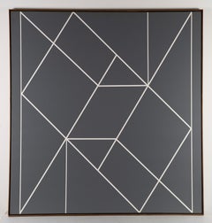 Huge Mid Century Modern Texas Artist Geometric Abstract Minimalist Oil Painting 