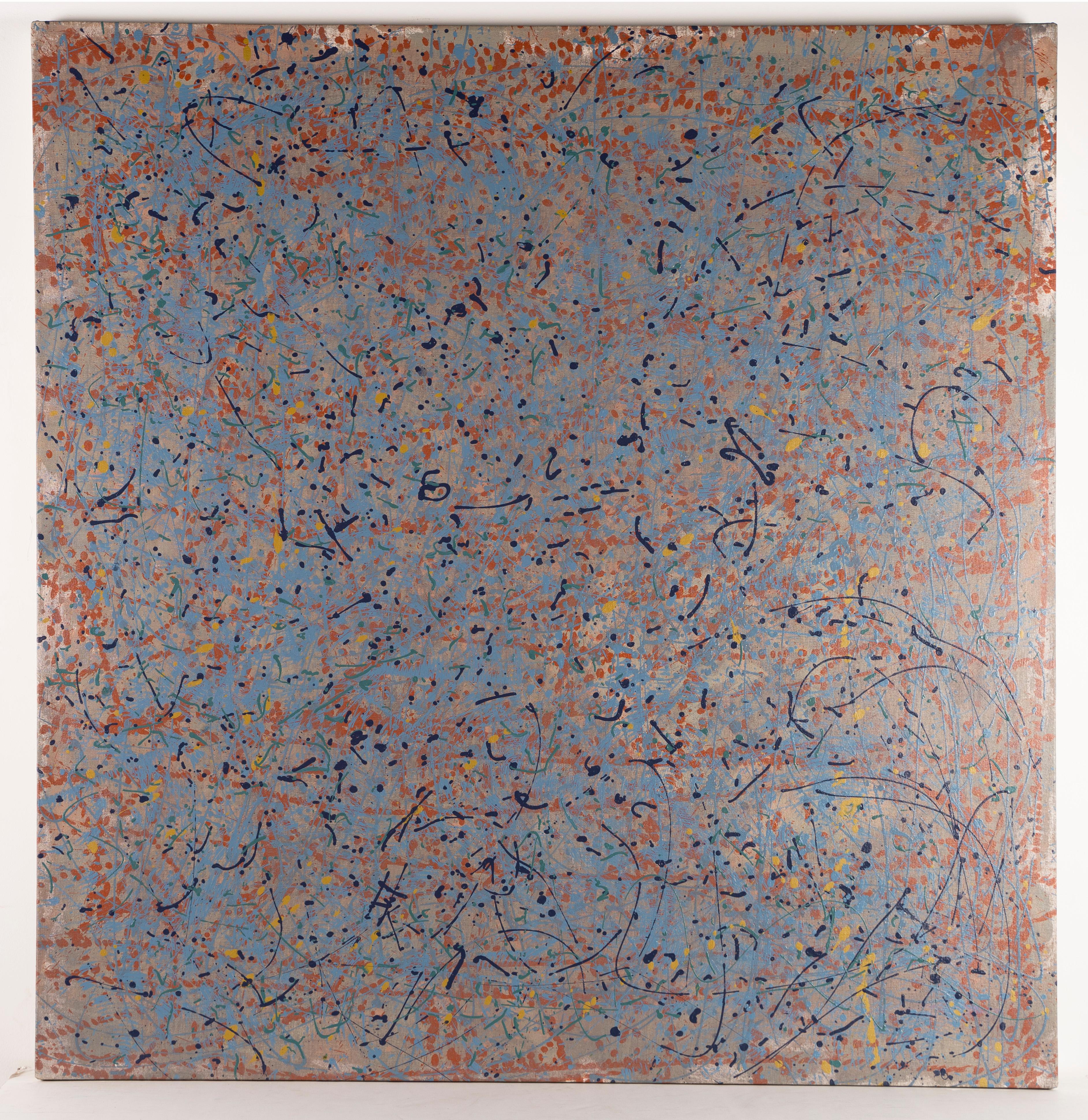 Grande quadro d'azione espressionista astratto dell'artista texano della metà del secolo scorso - Painting Astratto di Duanye Hatchett