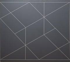 Monumental Mid Century Modern Abstract Minimalist Sleek Design Oil Painting