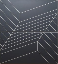 Monumental Mid Century Modern Abstract Minimalist Sleek Design Oil Painting