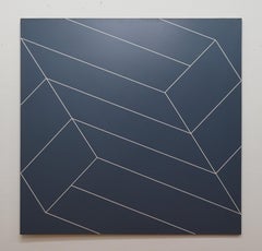 Monumental Mid Century Modern Abstract Minimalist Sleek Design Oil Painting