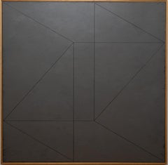 Monumental Mid Century Modern Abstract Minimalist Sleek Design Oil Painting