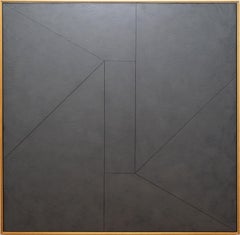 Monumental Mid Century Modern Abstract Minimalist Sleek Design Oil Painting