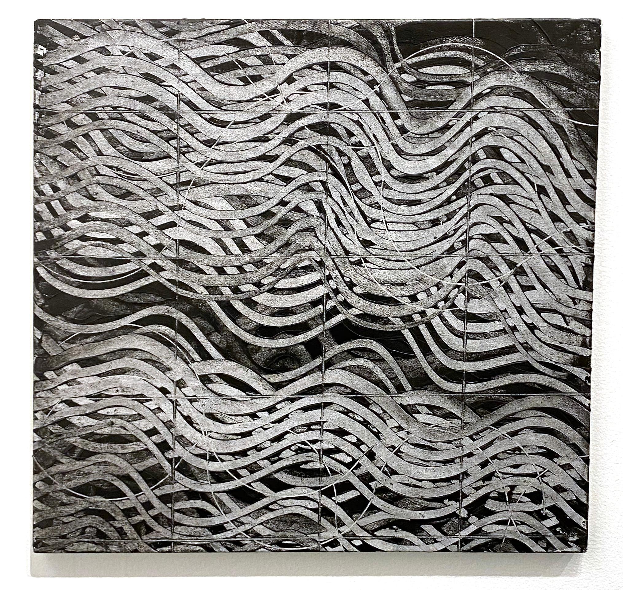 Duayne Hatchett Abstract Painting - Painting Texture Black White Large Abstract Impasto