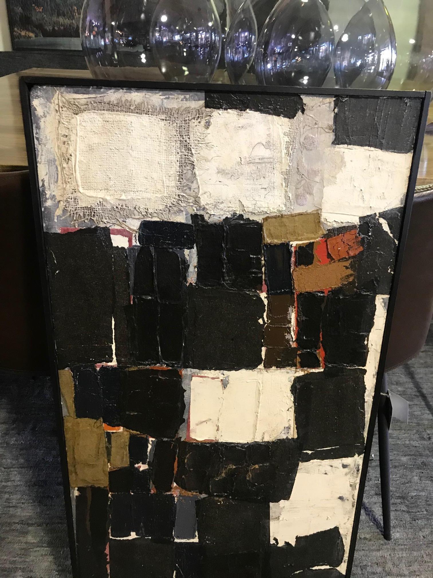 A fantastic midcentury mixed-media work by American artist Duayne Hatchett.

Signed and dated (1956) on the backside by the artist. 

Hatchett's work can be found in the Smithsonian American Art Museum amongst others. His work was also shown in