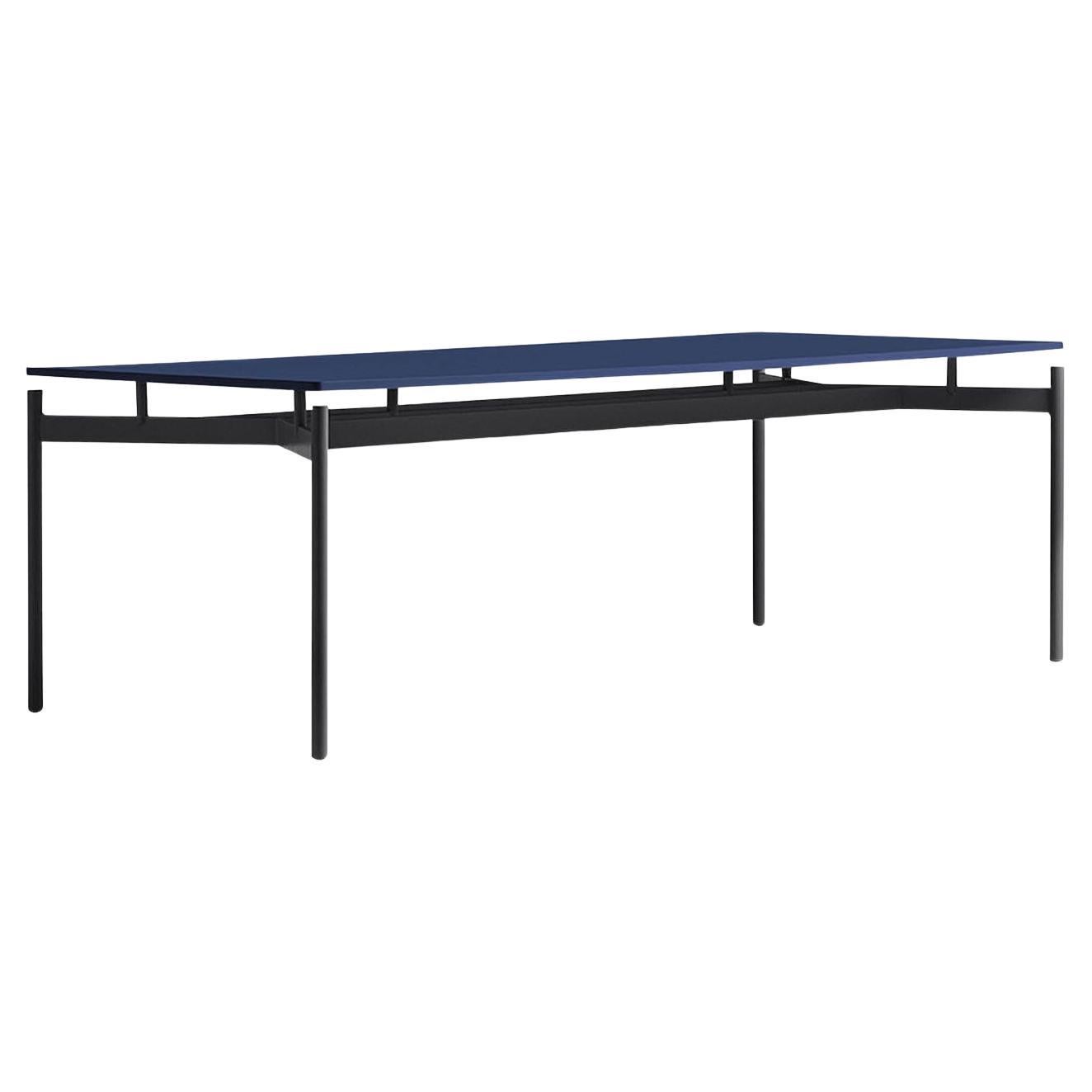 Dub Rectangular Blue & Black Table