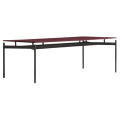 Dub Rectangular Wine-Red & Bronzed Table