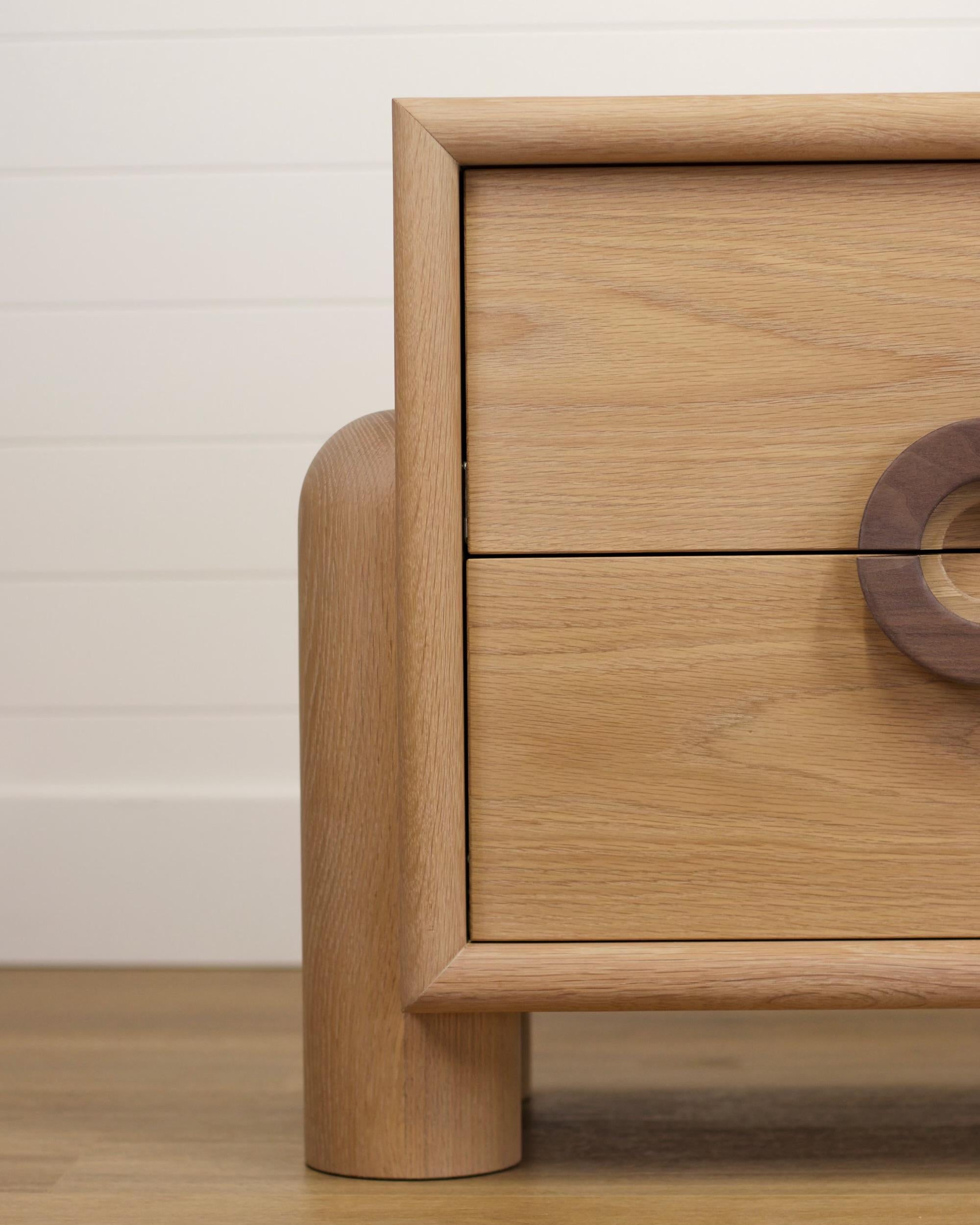 Hand-Crafted Dub 1 Nightstand in White Oak For Sale