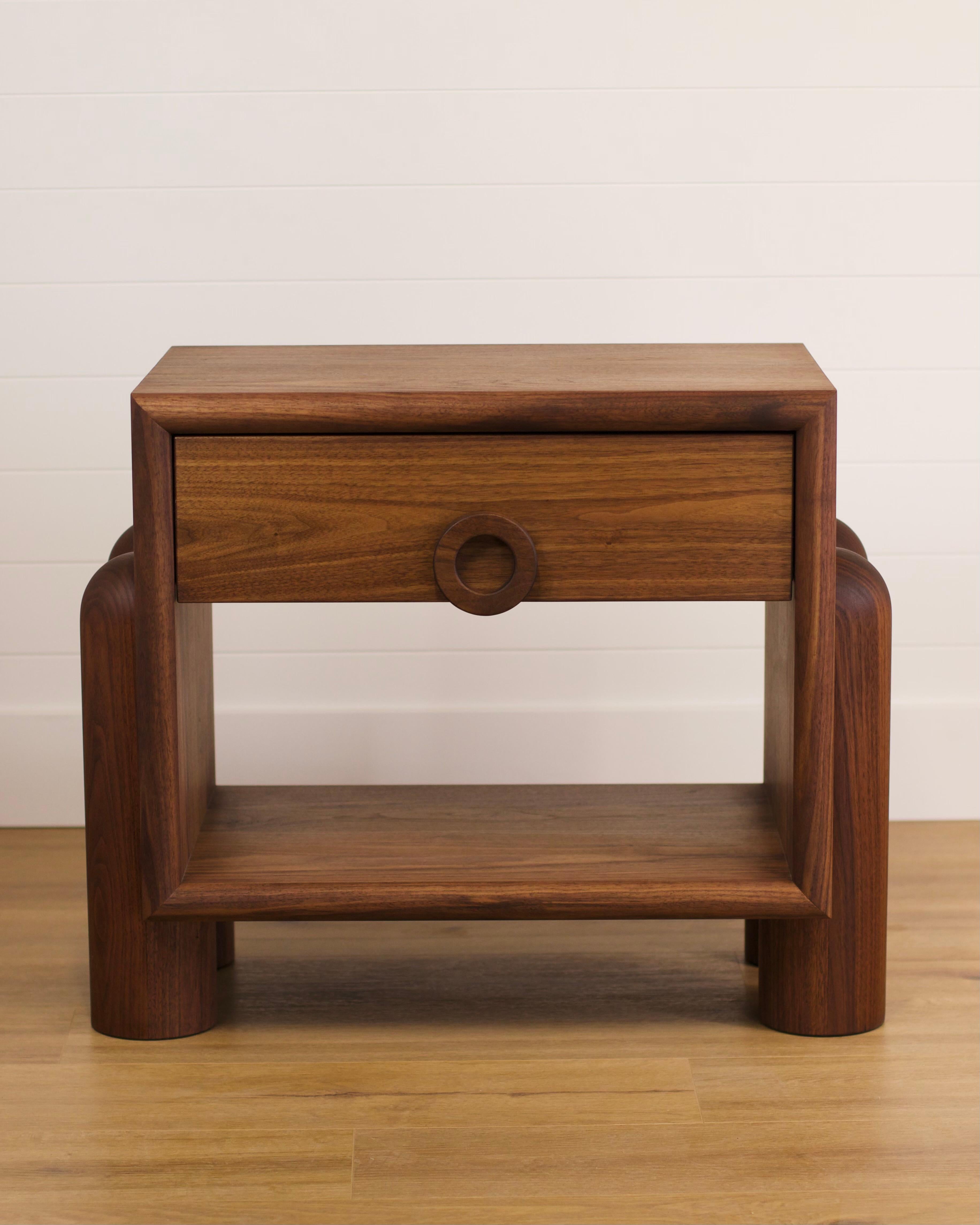 Hand-Crafted Dub series Nightstand in Walnut For Sale