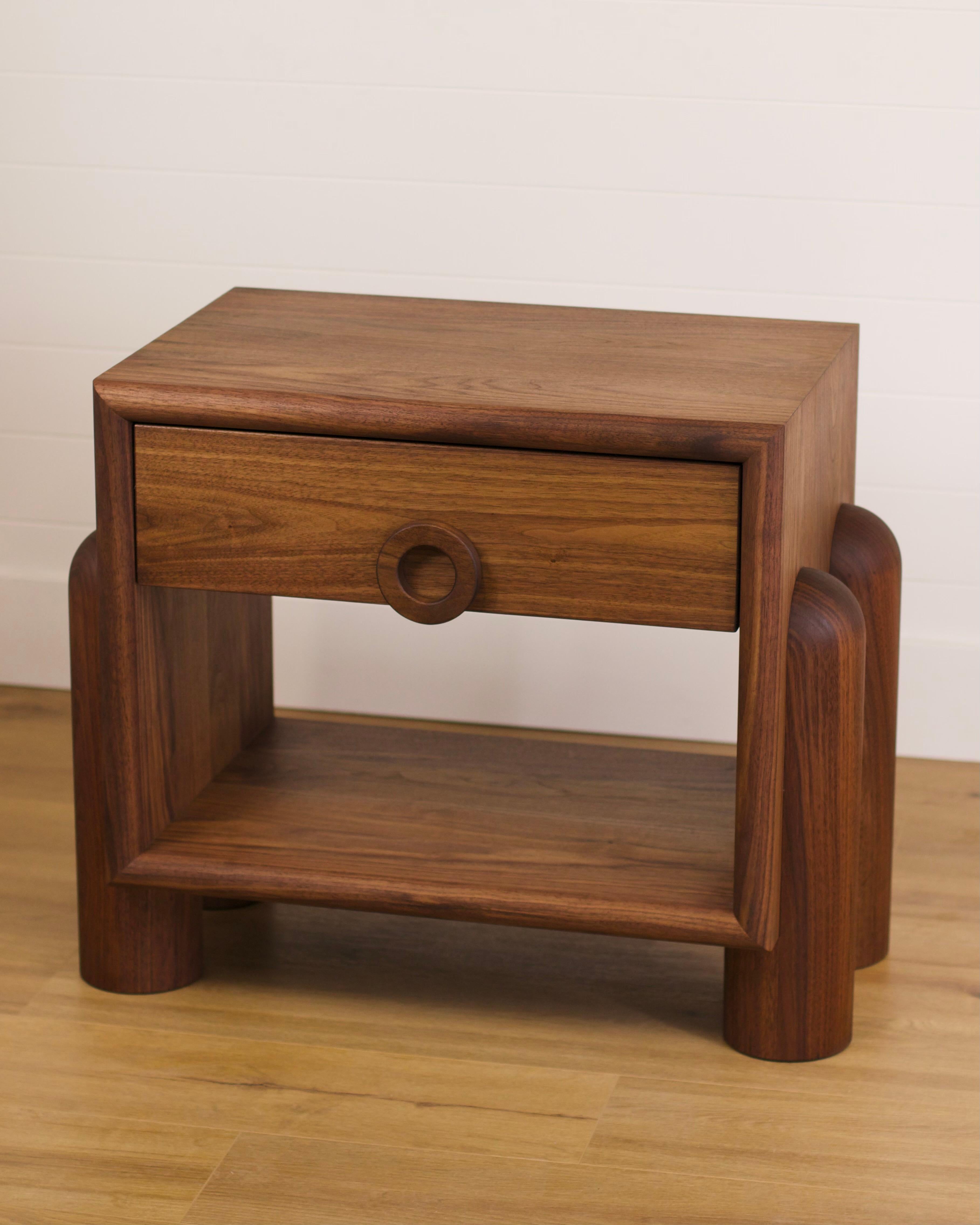 Contemporary Dub series Nightstand in Walnut For Sale