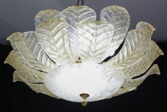 Dubai, Large Size Murano Glass Gold Flush Mount, 1970s