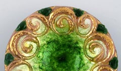 Duban Christel for Limoges, Unique Bronze Bowl with Enamel Work, 1940s