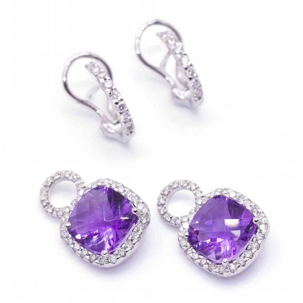 Women's DUBBLE Earrings White Gold and Diamonds For Sale