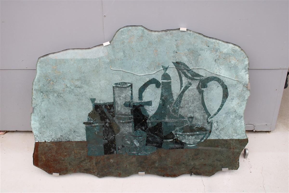 Dube 'Duilio Barnabe' Fontana Arte dalle de cristal, 1955 max ingrand.

Il a une cassure dans la partie supérieure, mais bien réparée.