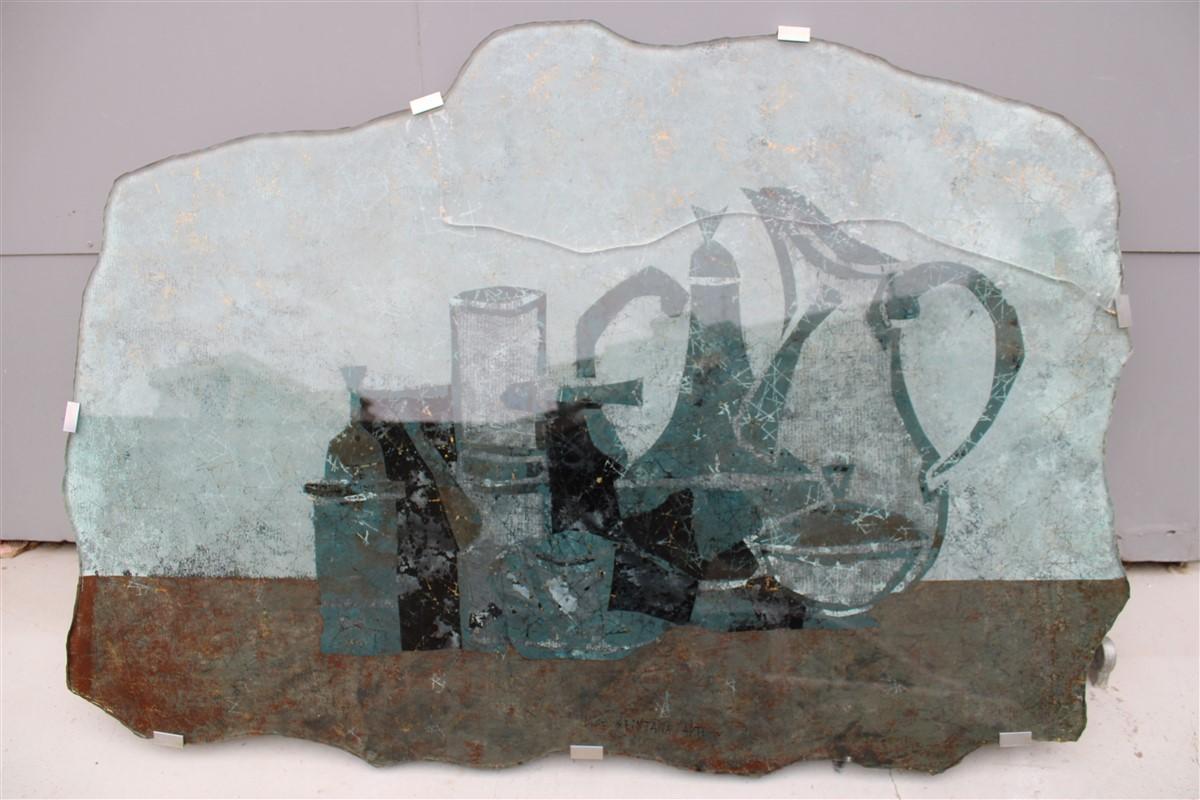 Mid-20th Century Dube 'Duilio Barnabe' Fontana Arte Slab Crystal, 1955 Max Ingrand For Sale