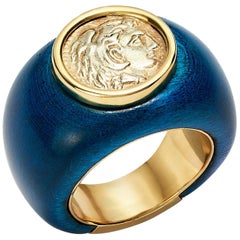 Dubini Alexander la Grande pièce de monnaie en or jaune 18 carats