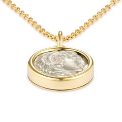 Dubini Alexander the Great Silver Coin Pendant 18K Gold Necklace