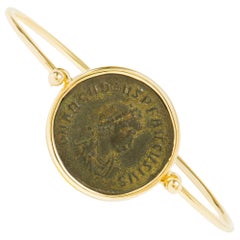 Dubini Ancient Bronze Coin 18 Karat Yellow Gold Bracelet