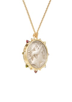 Dubini Artemis Rare Goddess Ancient Silver Coin Medallion Gold
