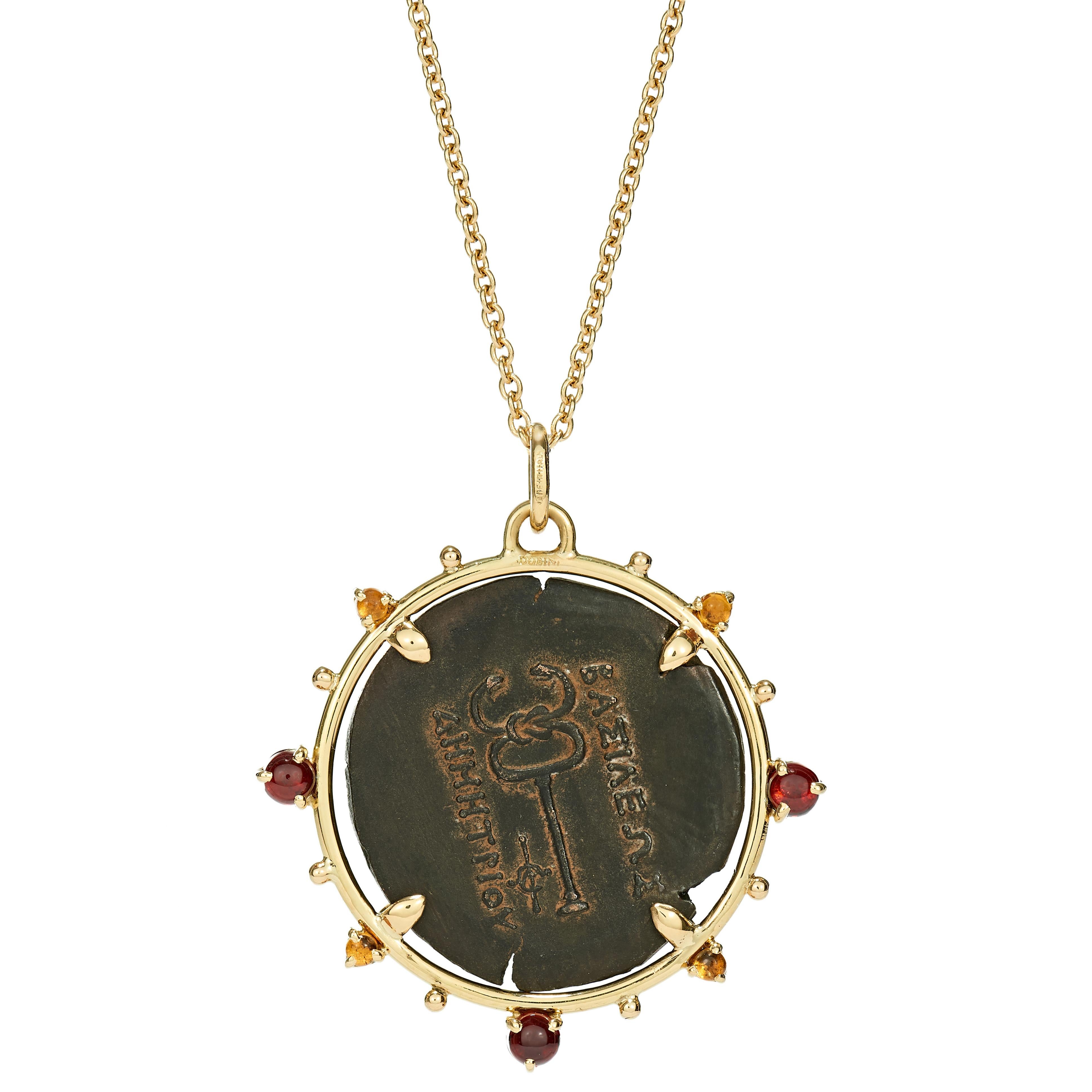 greek gold coin necklace