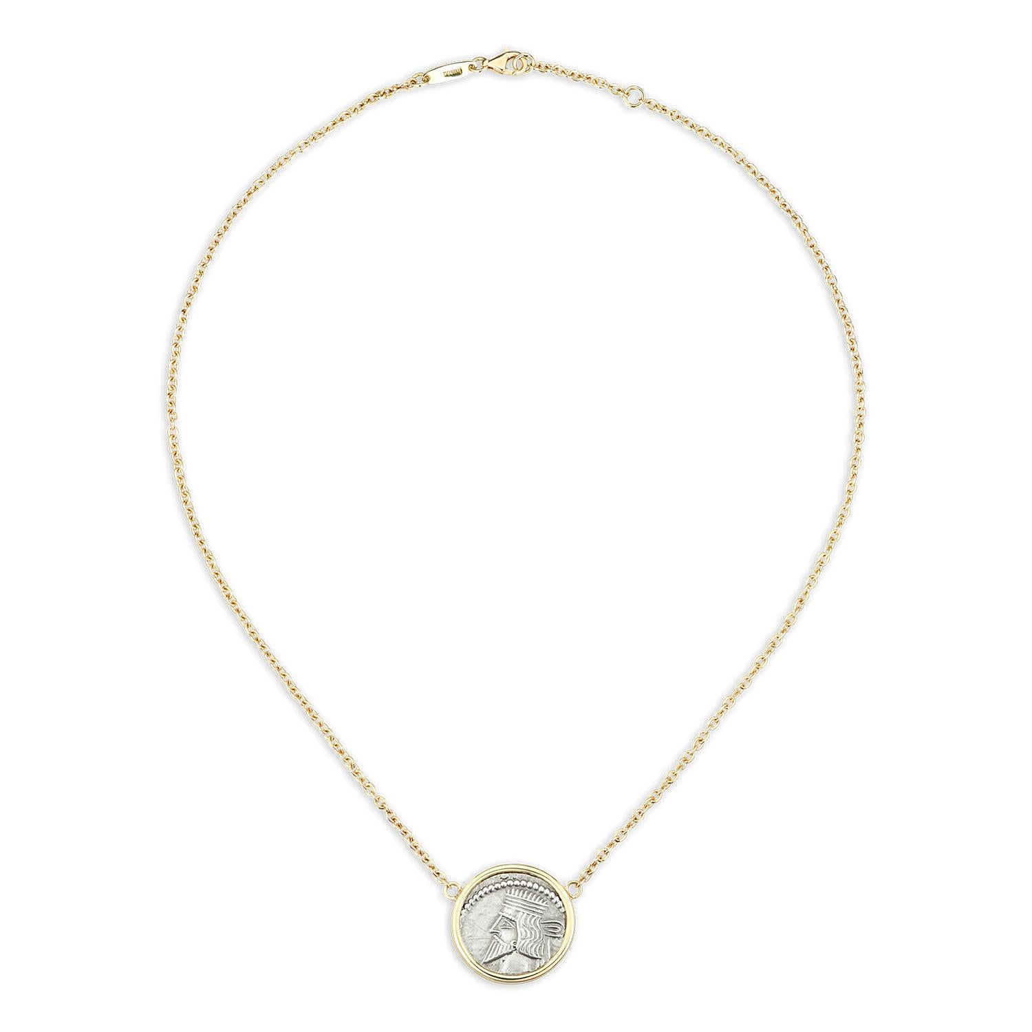 Collana Dubini Re Gotarzes II Antica Moneta d'Argento 18 Karati In condizioni Nuovo in vendita a London, GB