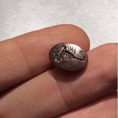 Dubini Scorpio Hoop Yellow Gold Silver Gnostic Gem Intaglio Earrings