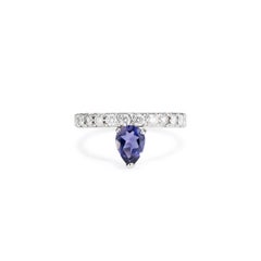 Dubini Theodora Iolite Drop Diamonds 18K White Gold Ring