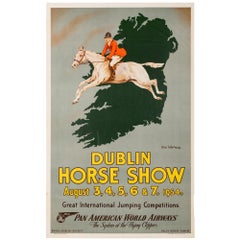 "Dublin Horse Show" Pan American Vintage Poster by Olive Whitmore, 1954