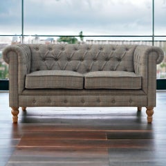 DuBois Multi Tweed 2-Seat Classic Tailored Chesterfield Settee