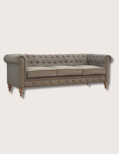 DuBois Multi Tweed 3-Seat Classic Tailored Chesterfield Sofa