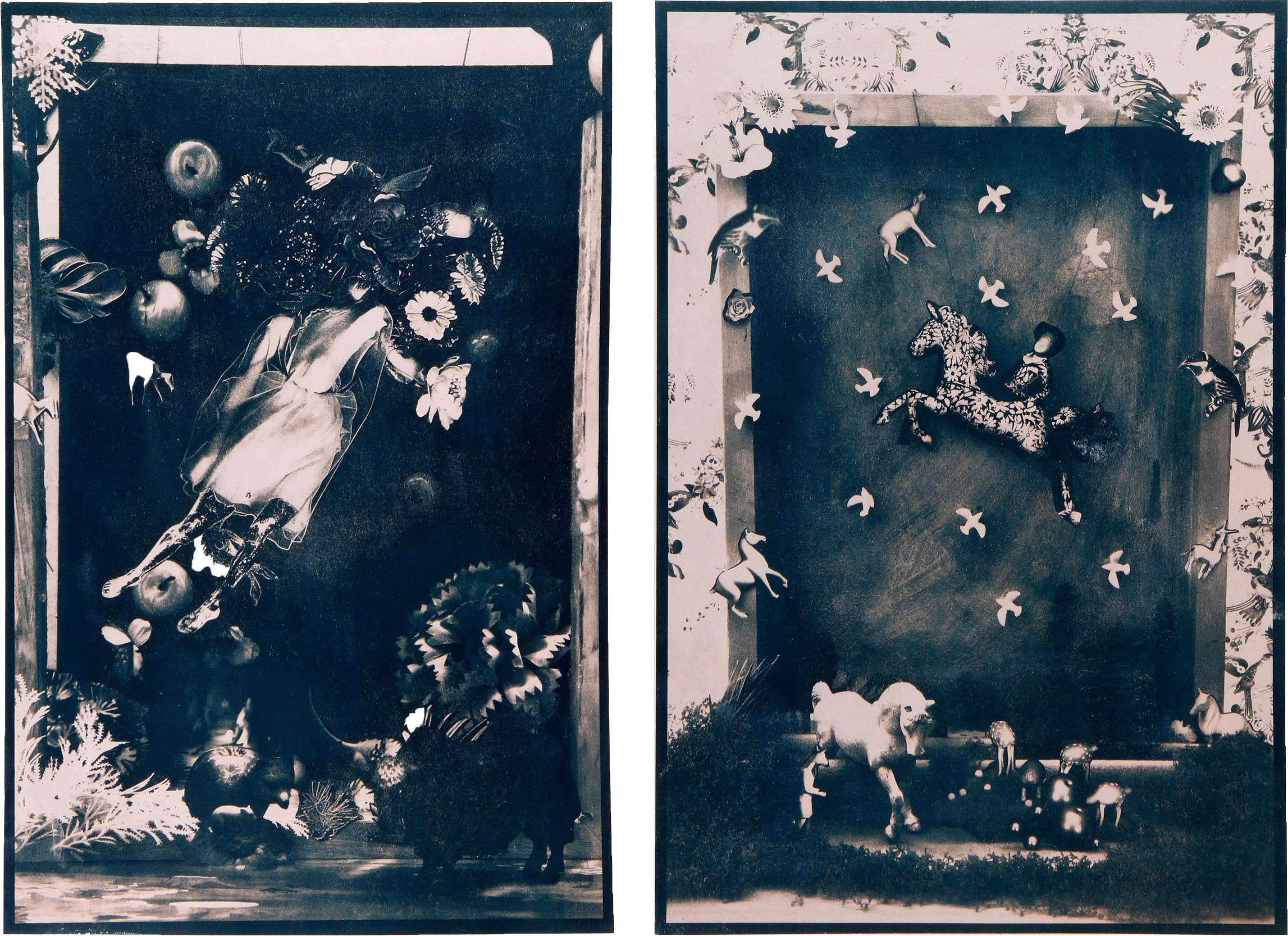 Dubravka Lazic Still-Life Photograph – Diptychon: Paare und Märchen aus der Kindheit. Cyanotypie