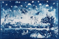 My greece. Cyanotype photograph