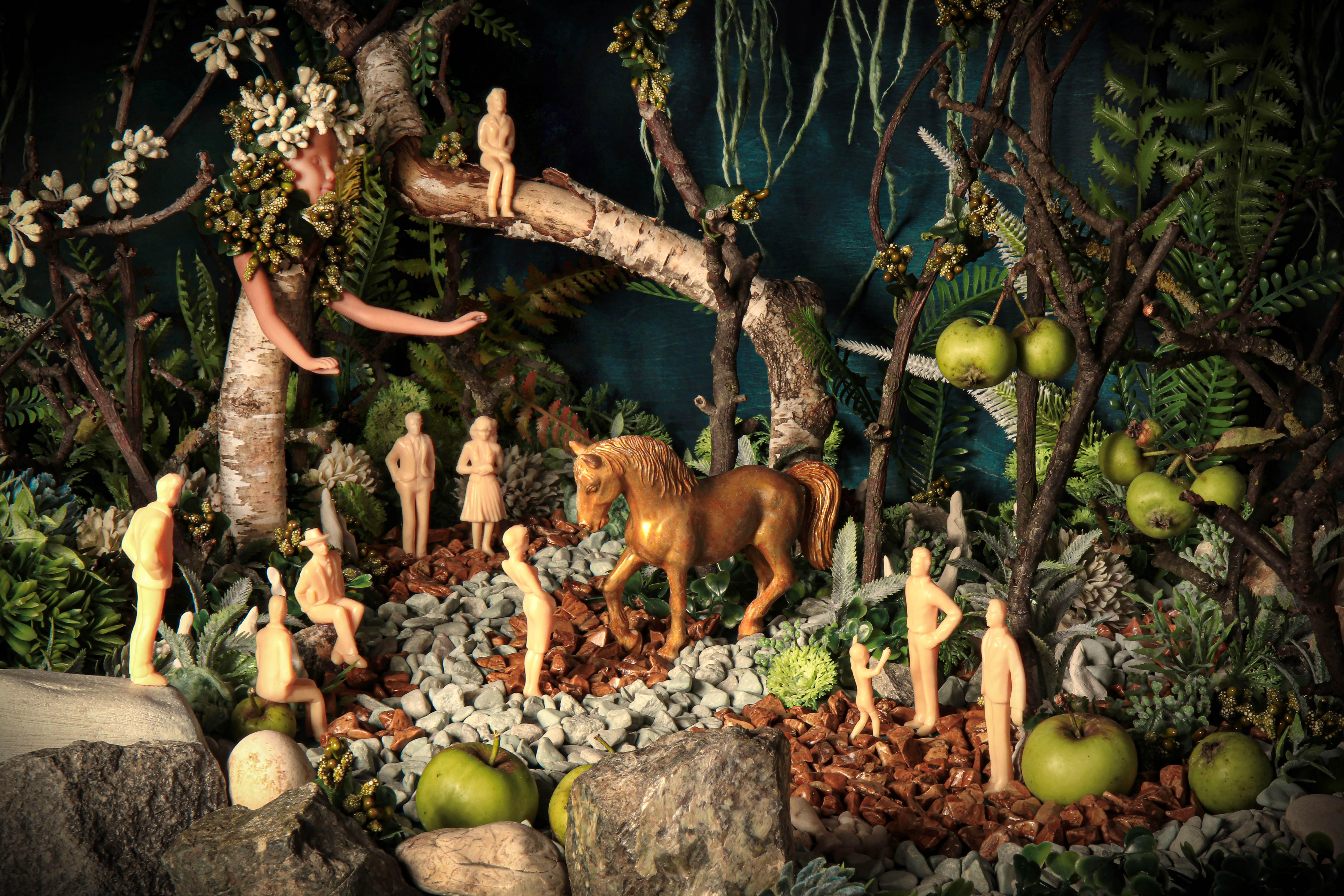 Dubravka Lazic Still-Life Photograph - The Horse and Apples. Limited edition color photograph