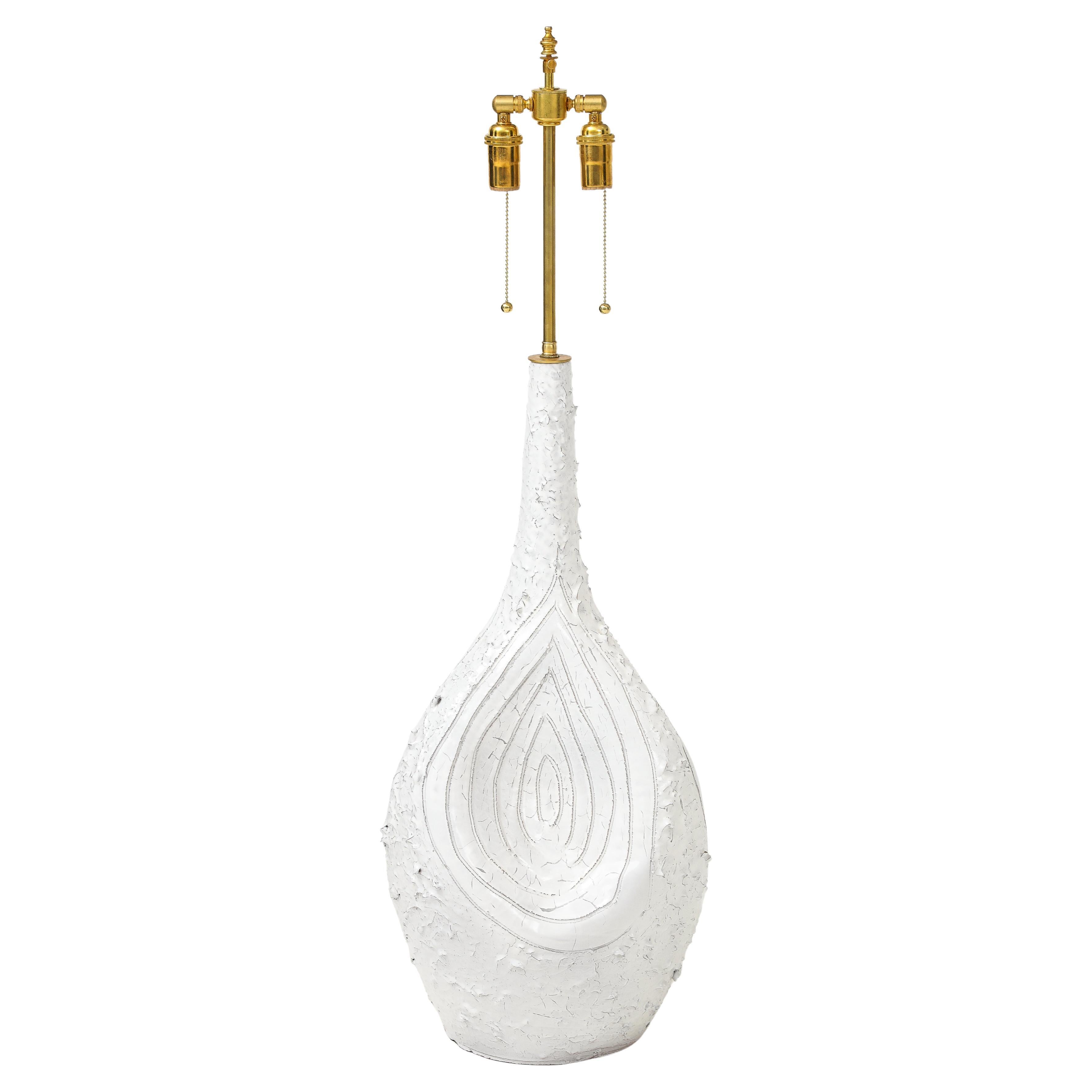 Monumentale italienische Terrakotta-Tischlampe von Duca Di Camastra