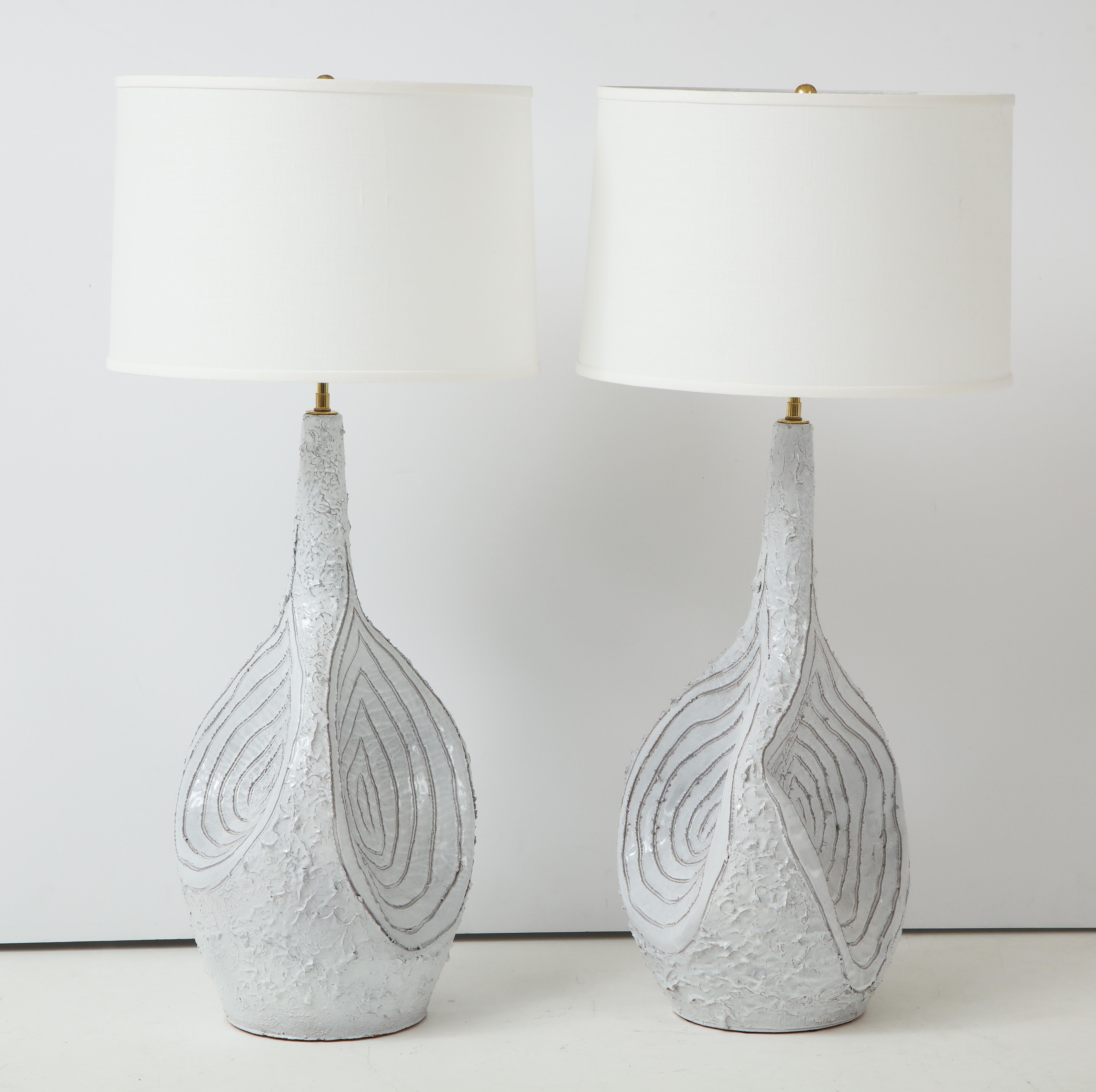 Duca Di Camastra Monumental Ceramic Italian Table Lamps 4