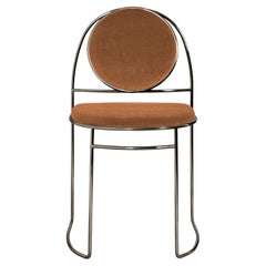 Ducale BZ Chair by Enrico Girotti, Ultrablack Steel & Velvet, Italy