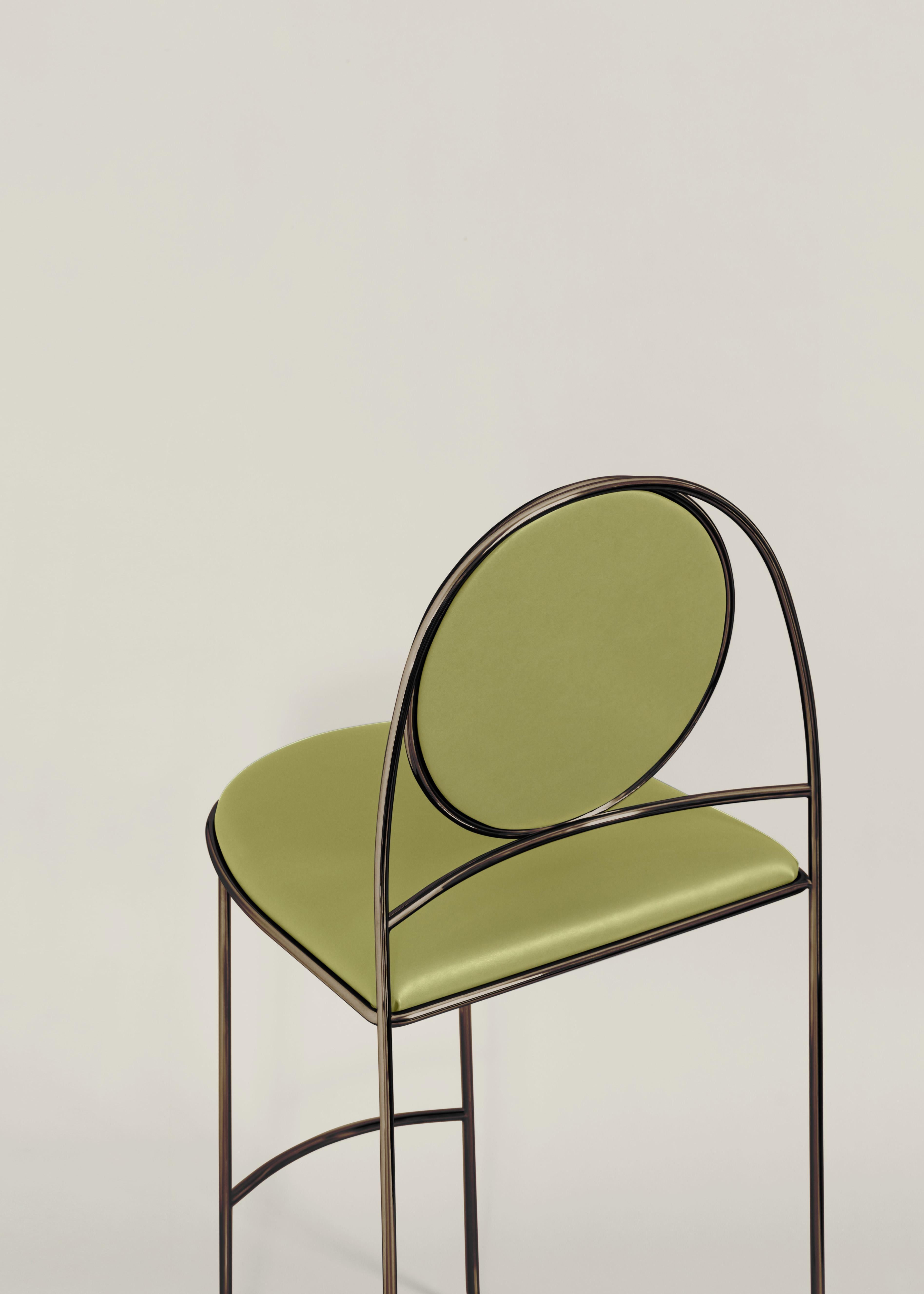 Galvanized Ducale BZ Elegant Venetian stool,  Made in Italy by Edizioni Enrico Girotti For Sale