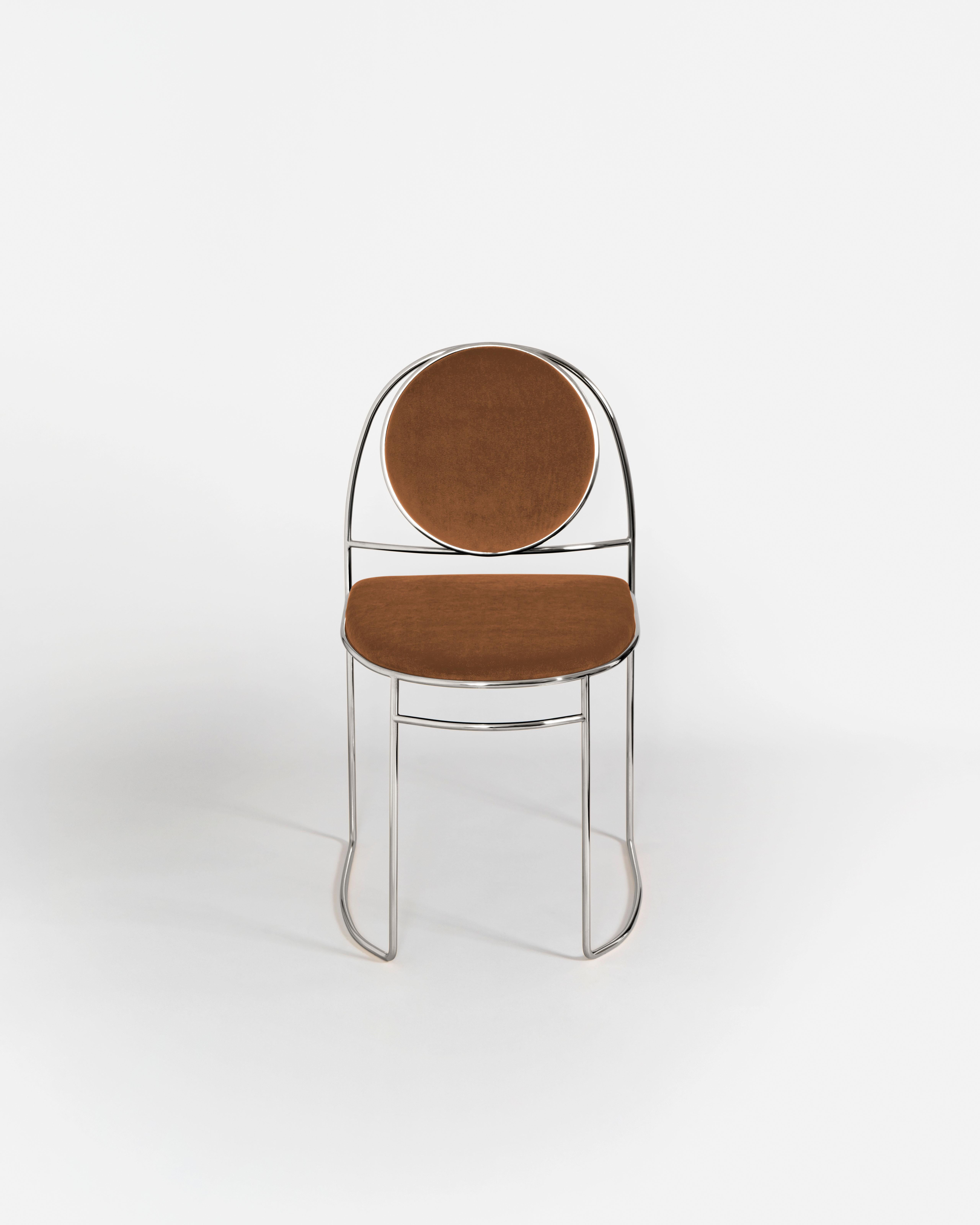 Galvanized Ducale BZ, modern instant classic Chair Made in Italy by Enrico Girotti For Sale