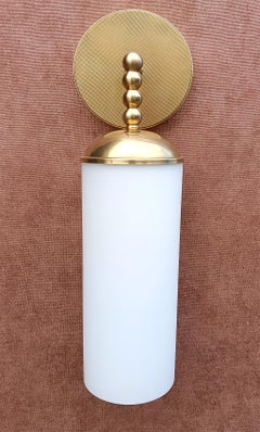 DUCAT pair (2) wall sconces in glass and brass- by Candas Design