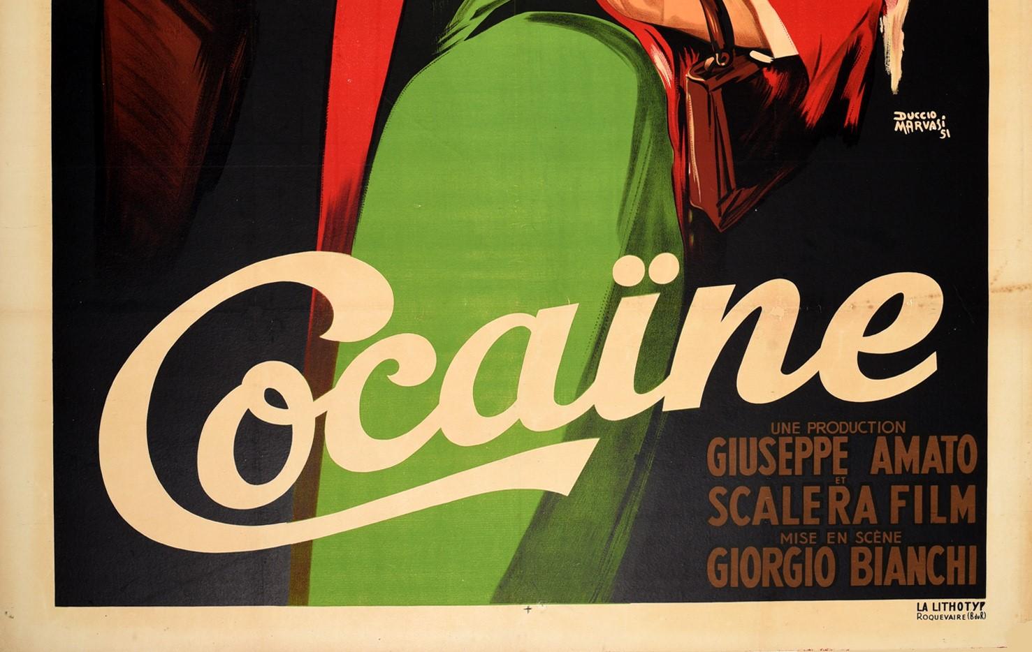 Original-Vintage-Filmplakat für Cocaine, Französisches Drama, Filmkunst (Schwarz), Print, von Duccio Marvasi