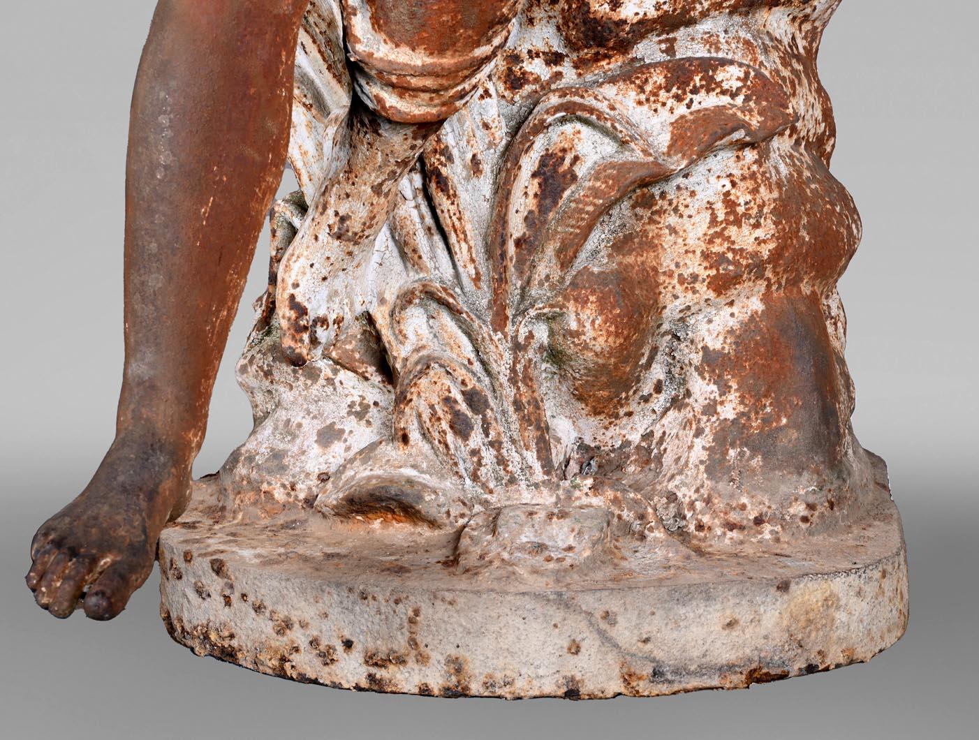 Fer Ducel Foundry d'après Pierre Loison, Jeune fille à la conque, milieu du XIXe siècle en vente