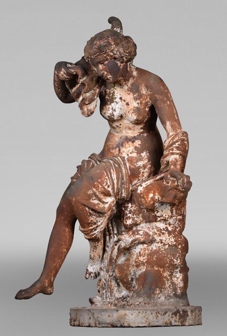 Ducel Foundry d'après Pierre Loison, Jeune fille à la conque, milieu du XIXe siècle en vente 1