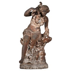 Ducel Foundry nach Pierre Loison, Junges Mädchen mit Muschel, Mitte des 19. Jahrhunderts