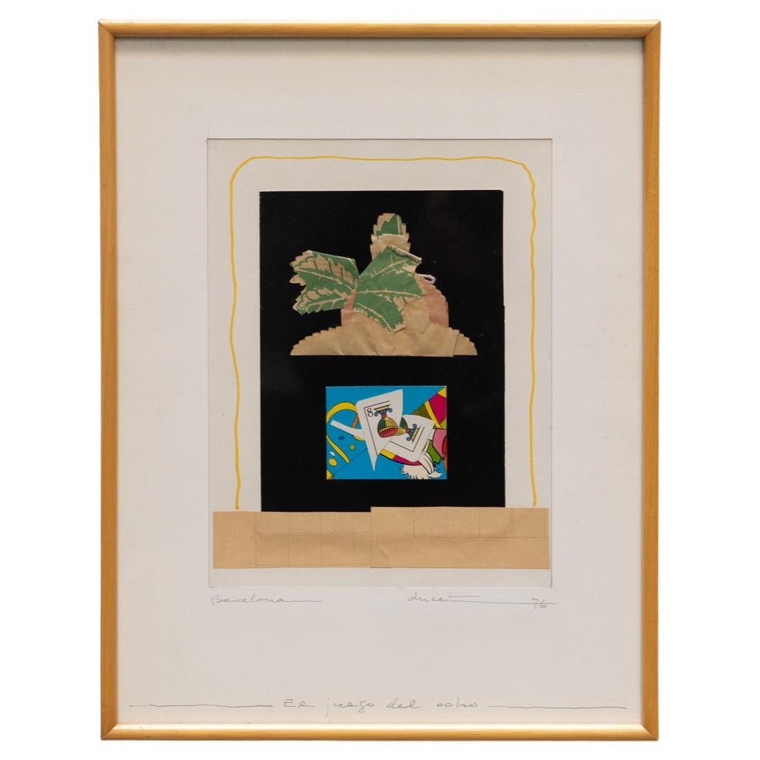 Collage Ducet "El Juego del Ocho" - Firmato e incorniciato (1976)