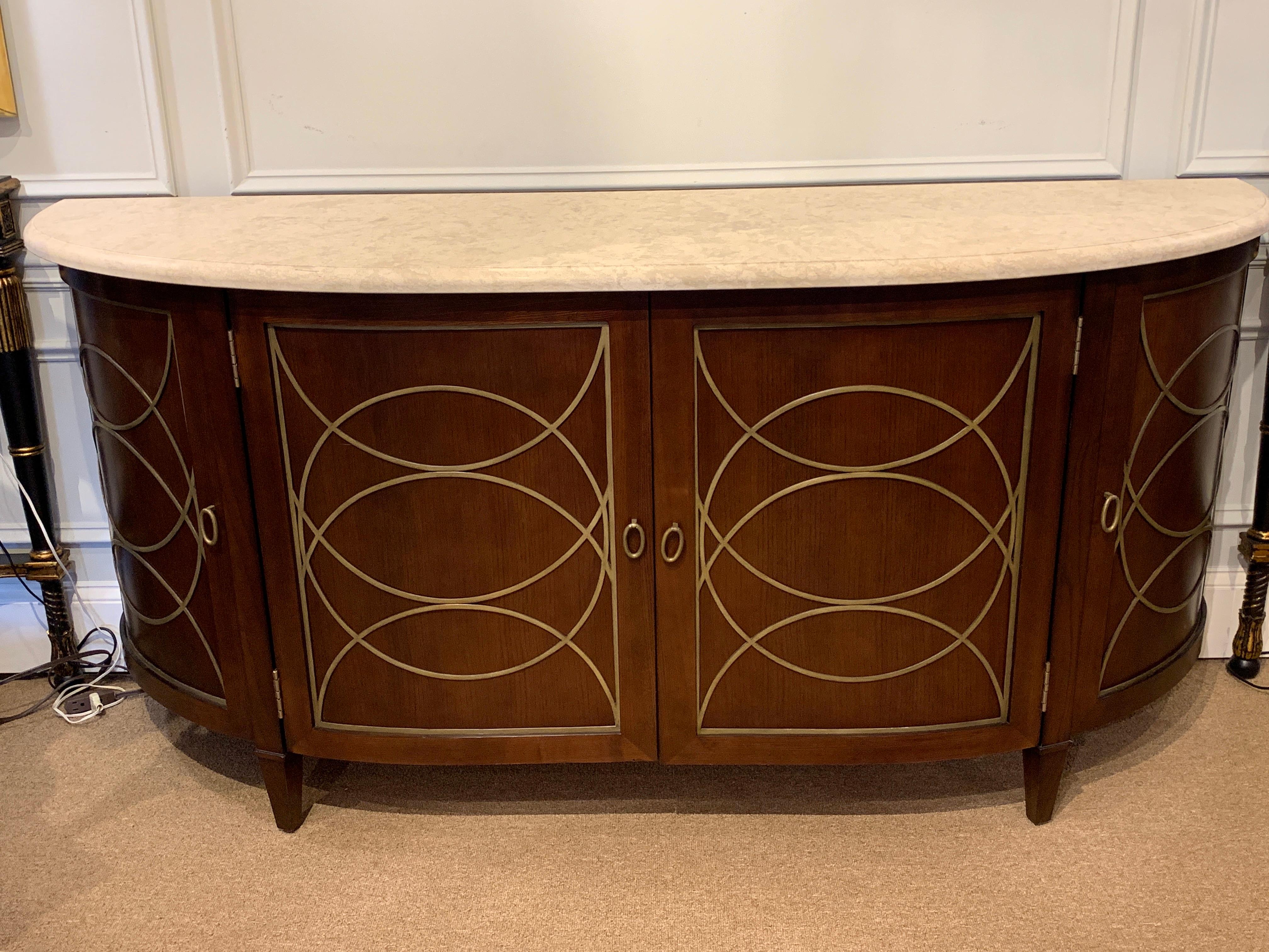 Duchamp Demilune Sideboard with Satillia Marble Top, by Hickory Chair Furniture 2